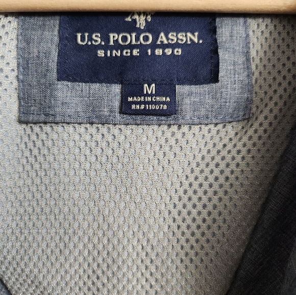 US.POLO.ASSN. Gray Jacket for Men Medium Windbreaker - Picture 4 of 12